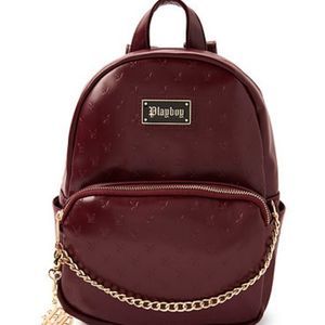 Playboy Embossed Playboy Bunny Backpack- Wine